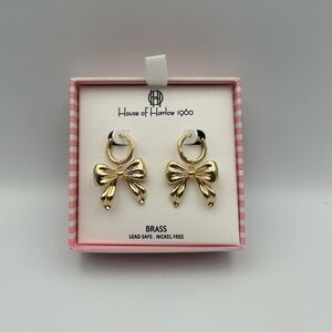 *New* House of Harlow 1960 Gold Bow Earrings